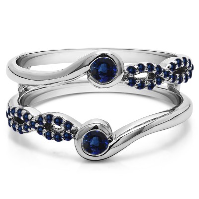 0.34 Ct. Sapphire Infinity Bypass Ring Guard Enhancer