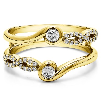 0.34 Ct. Infinity Bypass Ring Guard Enhancer in Yellow Gold