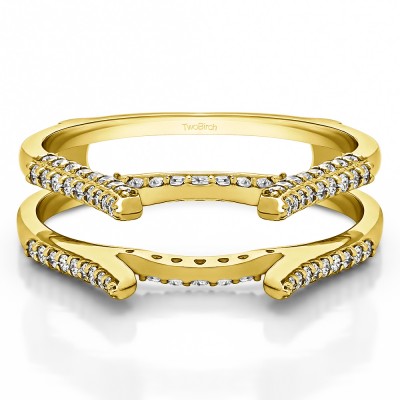 0.42 Ct. Millgrained Cathedral ring guard in Yellow Gold