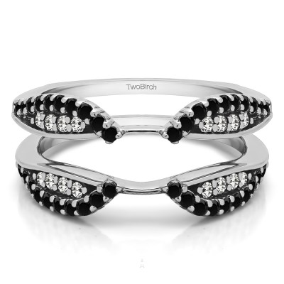 0.56 Ct. Black and White Stone Cathedral Infinity Ring Guard Enhancer