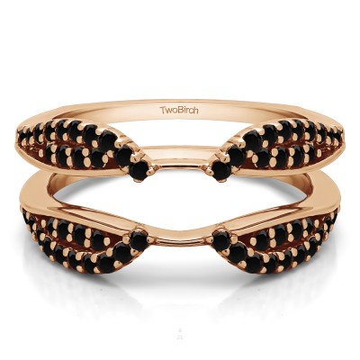 0.56 Ct. Black Stone Cathedral Infinity Ring Guard Enhancer in Rose Gold