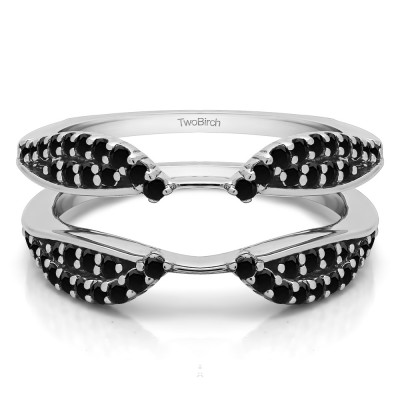 0.56 Ct. Black Stone Cathedral Infinity Ring Guard Enhancer