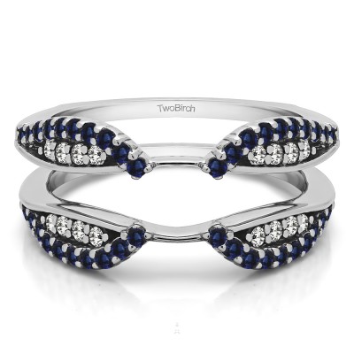 0.56 Ct. Sapphire and Diamond Cathedral Infinity Ring Guard Enhancer