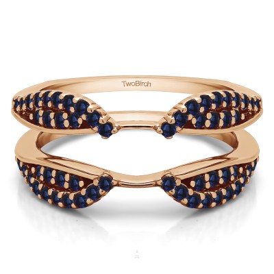 0.56 Ct. Sapphire Cathedral Infinity Ring Guard Enhancer in Rose Gold