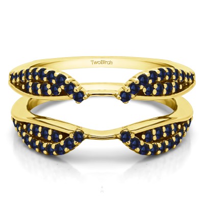 0.56 Ct. Sapphire Cathedral Infinity Ring Guard Enhancer in Yellow Gold