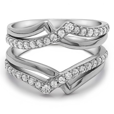0.73 Ct. Criss Cross Infinity ring guard