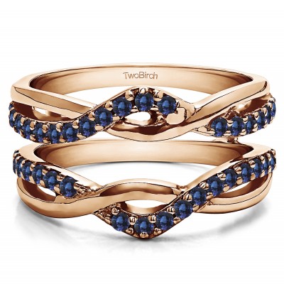 0.57 Ct. Sapphire Criss Cross Infinity Ring Guard Enhancer in Rose Gold