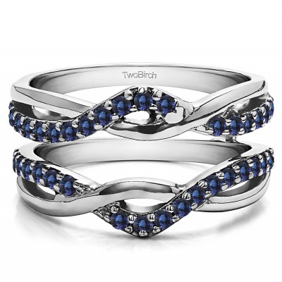 0.57 Ct. Sapphire Criss Cross Infinity Ring Guard Enhancer
