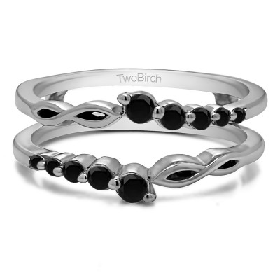 0.25 Ct. Black Stone Graduated Infinity Ring Guard