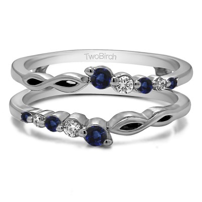 0.25 Ct. Sapphire and Diamond Graduated Infinity Ring Guard