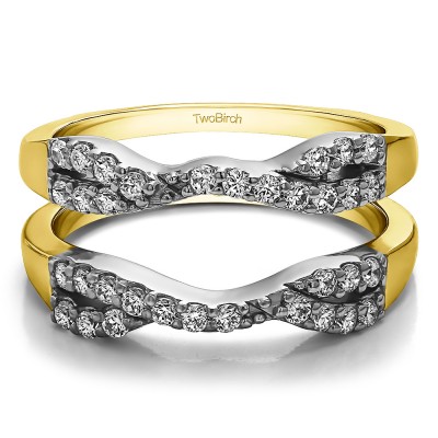 0.51 Ct. Infinity Cross Ring Guard in Two Tone Gold