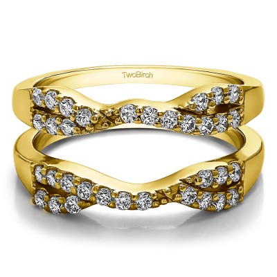 0.51 Ct. Infinity Cross Ring Guard in Yellow Gold