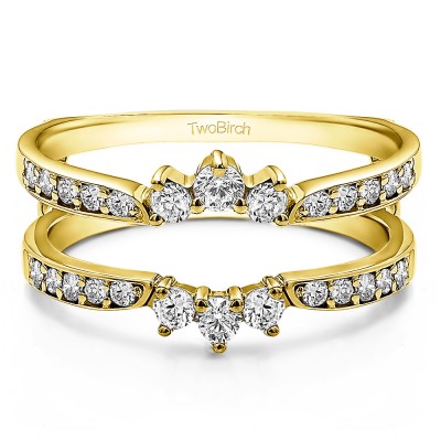 0.56 Ct. Crown Inspired Half Halo Ring Guard in Yellow Gold