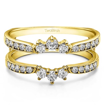 0.56 Ct. Crown Inspired Half Halo Ring Guard in Yellow Gold