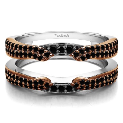 0.5 Ct. Double Row Cathedral Ring Guard Enhancer in Two Tone Gold