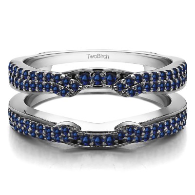 0.5 Ct. Sapphire Double Row Cathedral Ring Guard Enhancer