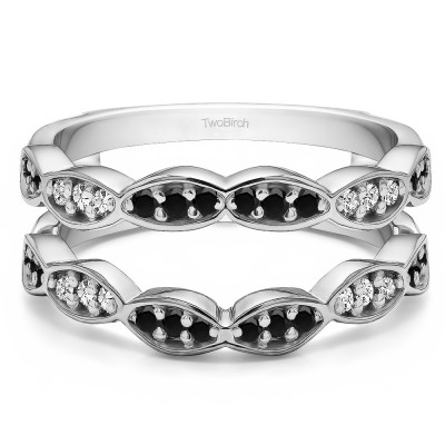 0.3 Ct. Black and White Stone Vintage Stacking Guard Enhancer