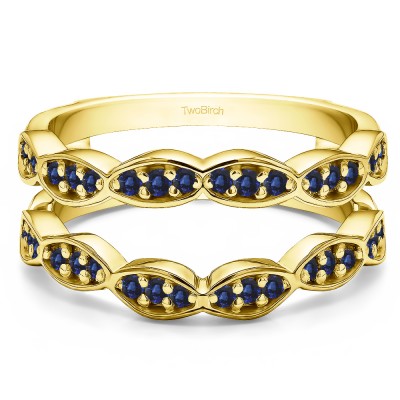 0.3 Ct. Sapphire Vintage Stacking Guard Enhancer in Yellow Gold