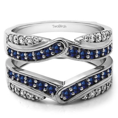 3/4 Ct. Sapphire and Diamond Infinity Bypass Engagement Ring Guard