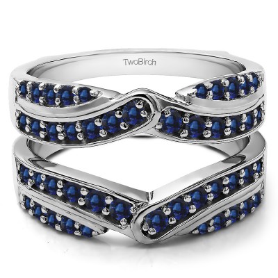 3/4 Ct. Sapphire Infinity Bypass Engagement Ring Guard