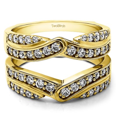 3/4 Ct. Infinity Bypass Engagement Ring Guard in Yellow Gold