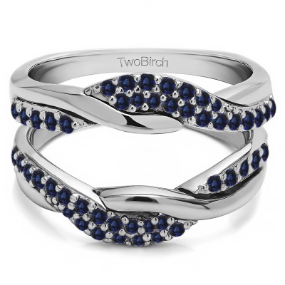 0.54 Ct. Sapphire Bypass Shared Prong Engagement ring guard