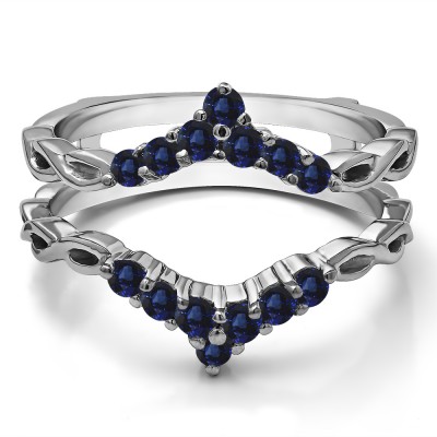 0.45 Ct. Sapphire Infinity Chevron Ring Guard Enhancer