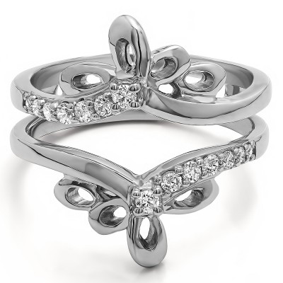 0.3 Ct. Bow Shaped Chevron Ring Guard