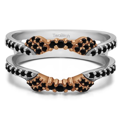 0.47 Ct. Shared Prong Open Halo Ring Guard Enhancer in Two Tone Gold