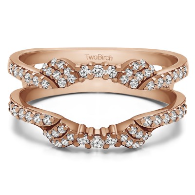 0.47 Ct. Shared Prong Open Halo Ring Guard Enhancer in Rose Gold