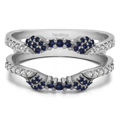 0.47 Ct. Sapphire and Diamond Shared Prong Open Halo Ring Guard Enhancer