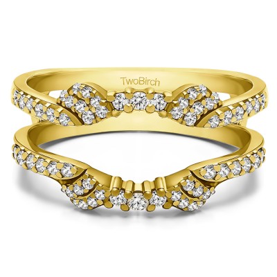 0.47 Ct. Shared Prong Open Halo Ring Guard Enhancer in Yellow Gold