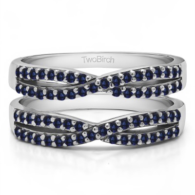 0.48 Ct. Sapphire Criss Cross Wedding Ring Guard