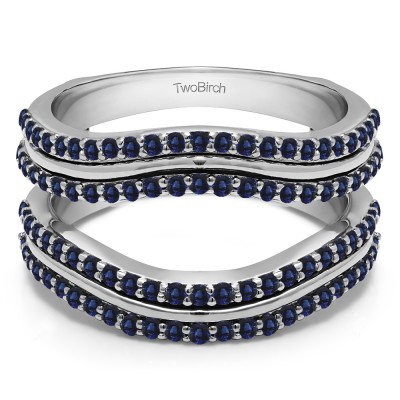 0.75 Ct. Sapphire Double Row Wedding Ring Guard Enhancer