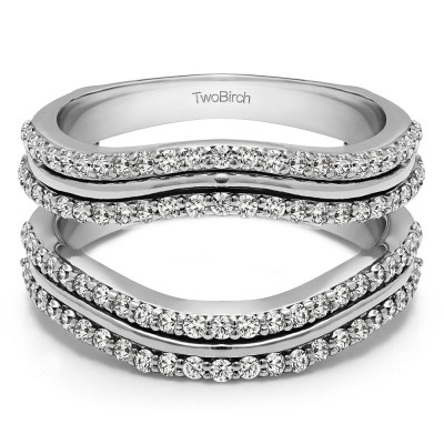 0.75 Ct. Double Row Wedding Ring Guard Enhancer