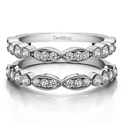 0.64 Ct. Alternating Marquise Shape and Round Ring Guard