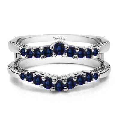 0.71 Ct. Sapphire Vintage Ring Guard with Filigree Designs