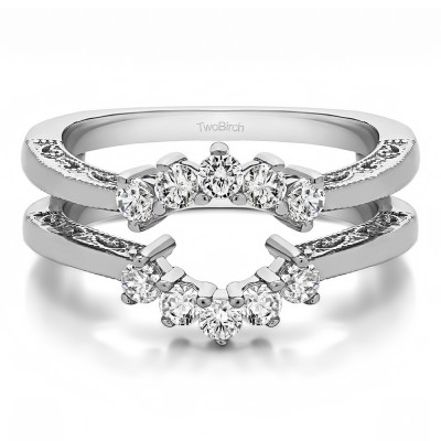 0.5 Ct. Filigree Vintage Halo Ring Guard