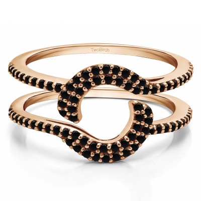 0.44 Ct. Black Stone Total Halo Wrap Enhancer in Rose Gold