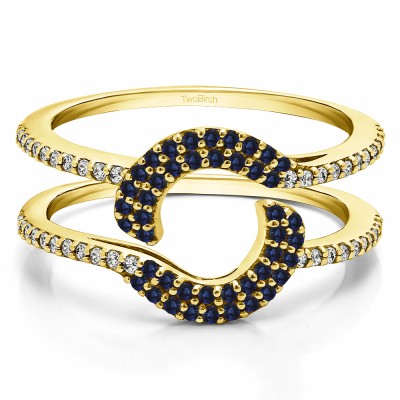 0.44 Ct. Sapphire and Diamond Total Halo Wrap Enhancer in Yellow Gold