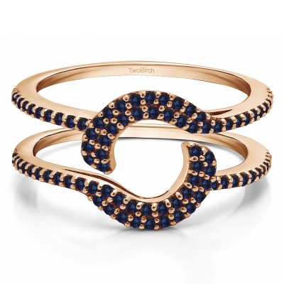 0.44 Ct. Sapphire Total Halo Wrap Enhancer in Rose Gold