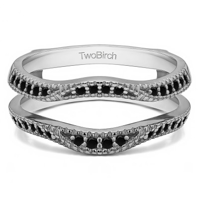 0.24 Ct. Black Stone Millgrained Edge Contour Ring Guard