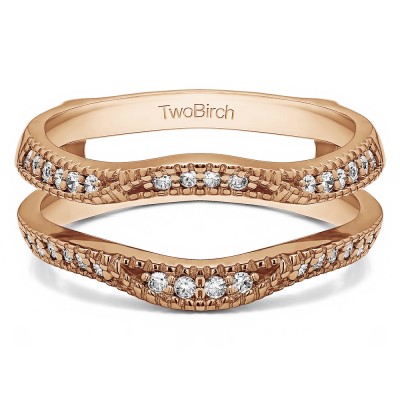 0.24 Ct. Millgrained Edge Contour Ring Guard in Rose Gold