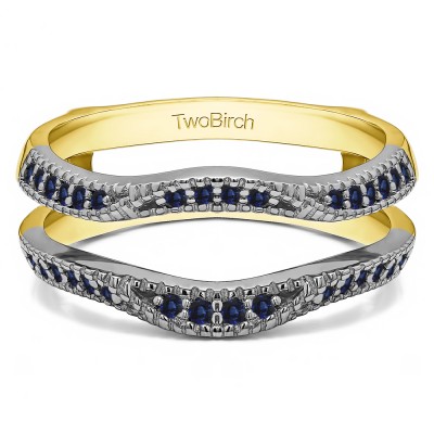 0.24 Ct. Millgrained Edge Contour Ring Guard in Two Tone Gold