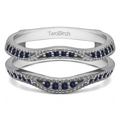 0.24 Ct. Sapphire Millgrained Edge Contour Ring Guard