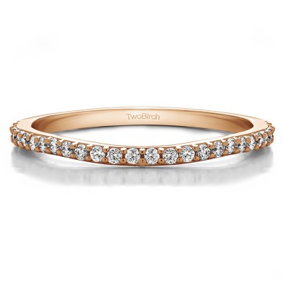 0.182 Carat Curved Prong Set Matching Wedding Ring