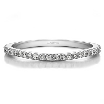 0.182 Carat Curved Prong Set Matching Wedding Ring