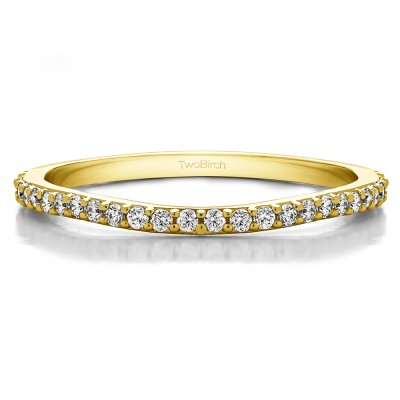 0.182 Carat Curved Prong Set Matching Wedding Ring