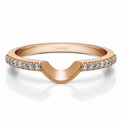 0.16 Carat Notched Matching Wedding Ring