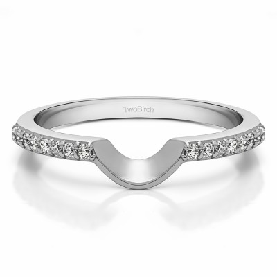 0.16 Carat Notched Matching Wedding Ring